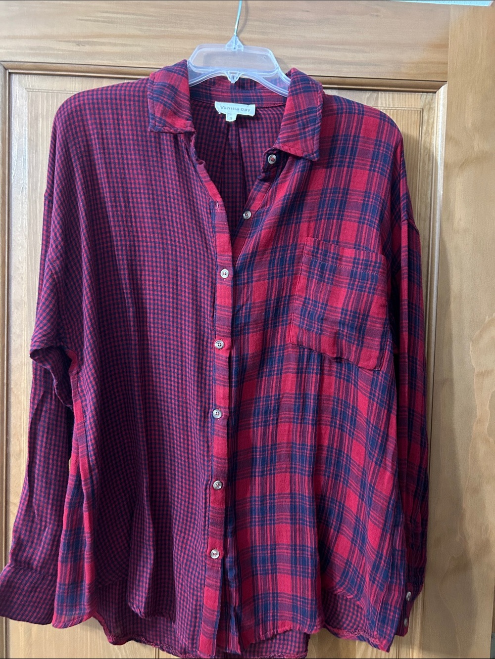 Havana Red Plaid women’s Button-Up Shirt